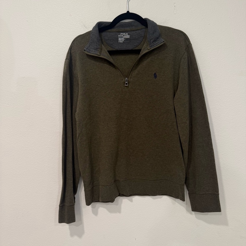 Polo Ralph Lauren Performance Green Quarter Zip Sweater M - Picture 2 of 5